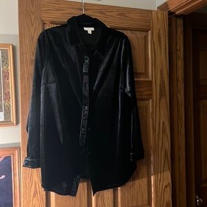 Black velvet blouse